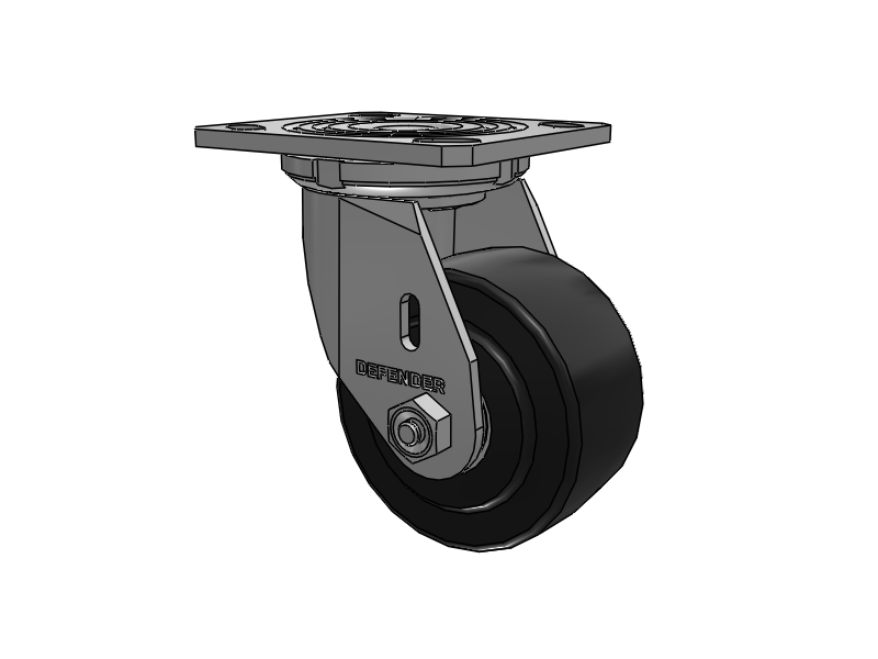 4"X2" Stainless Steel Top Plate Swivel Caster with Commander HD Wheel - D4.04109.5PN SS