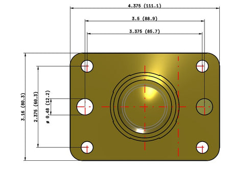 Air Cargo/Conveyor Casters - Part #03XN02028S004C - Albion