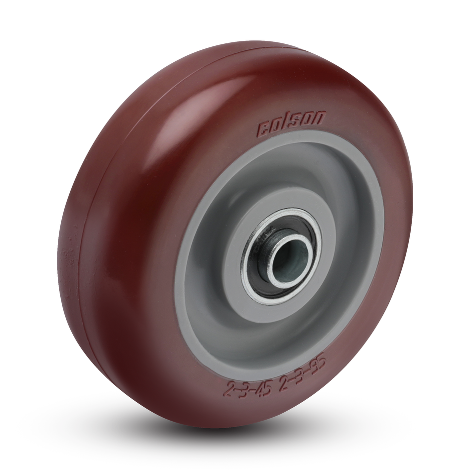 3-1/2" x 1-1/4" Polyurethane HI-TECH Wheel w/ Ball Bearing - 2.00003.95