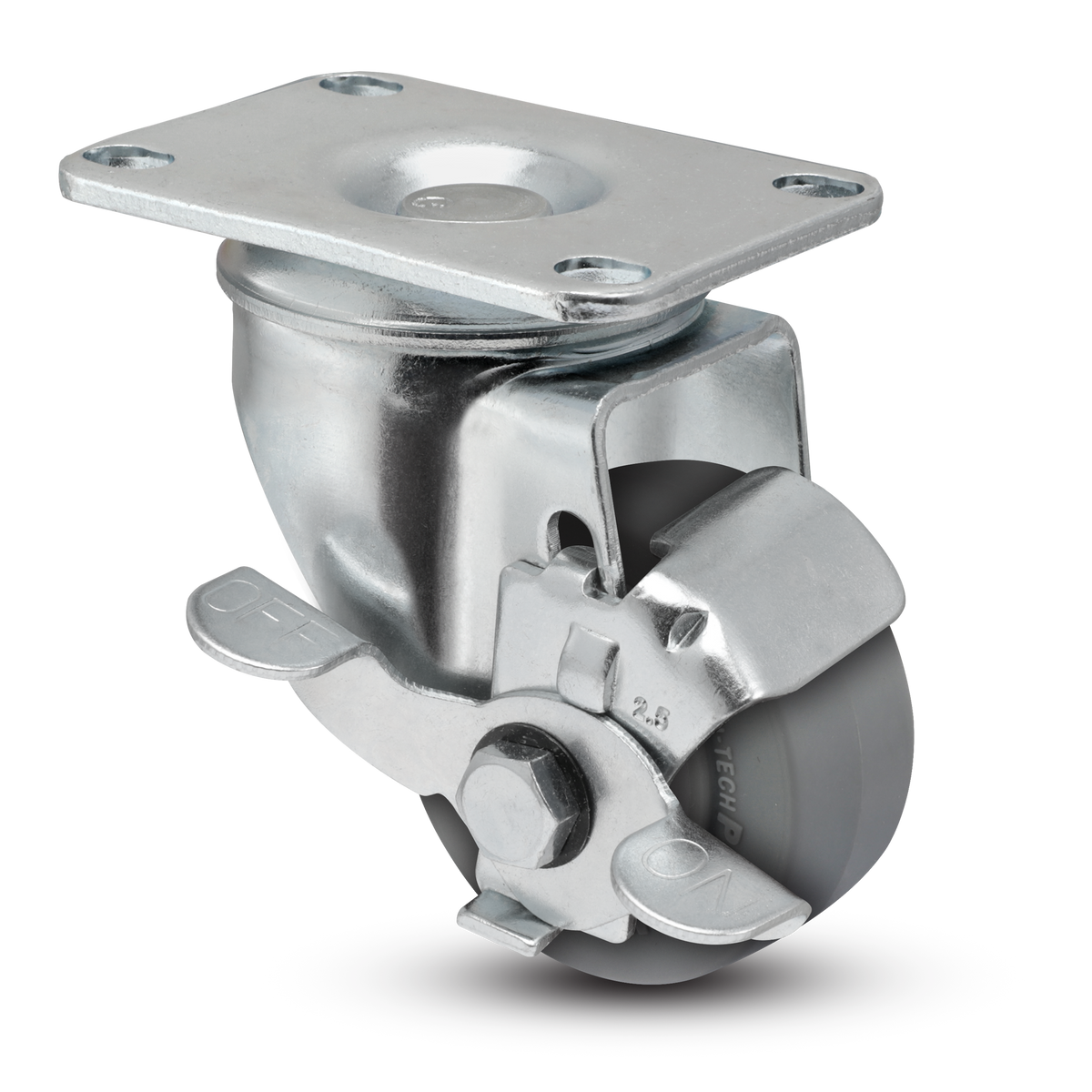 2.5" Performa Rubber 2 Series Swivel Caster - 2.02256.445 BRK1 - Colson