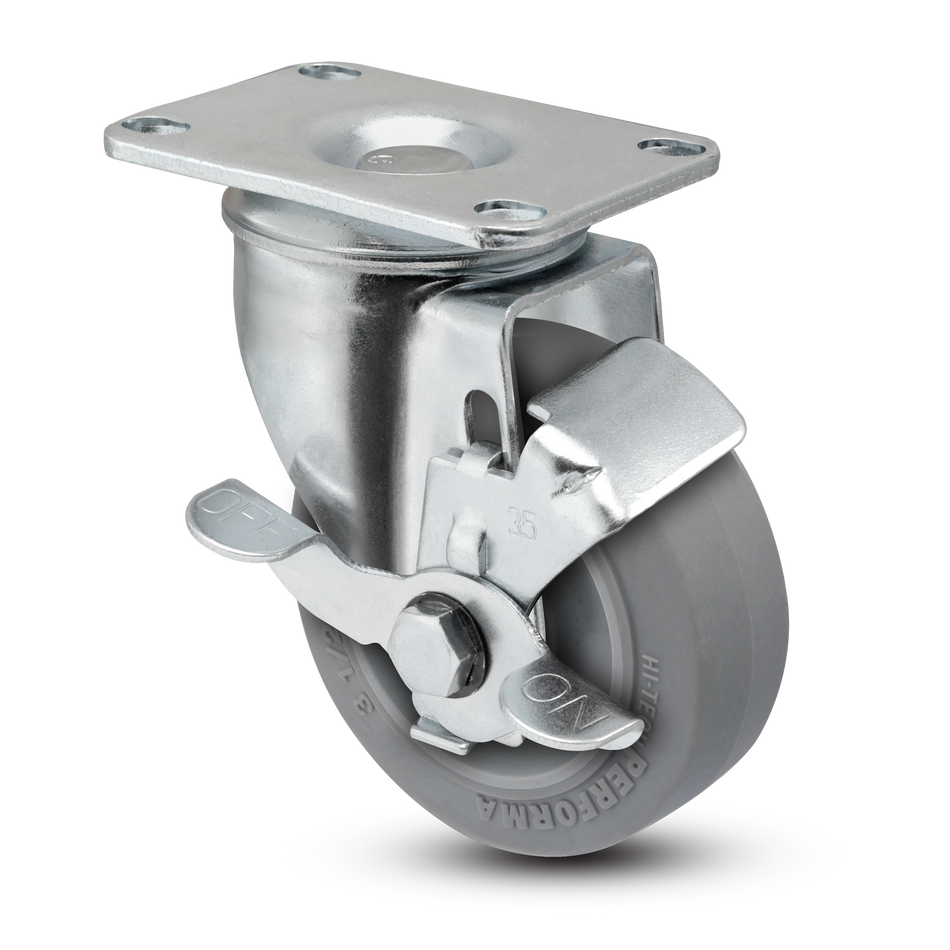 3.5" Performa Rubber 2 Series Swivel Caster - 2.03256.445 BRK1 - Colson
