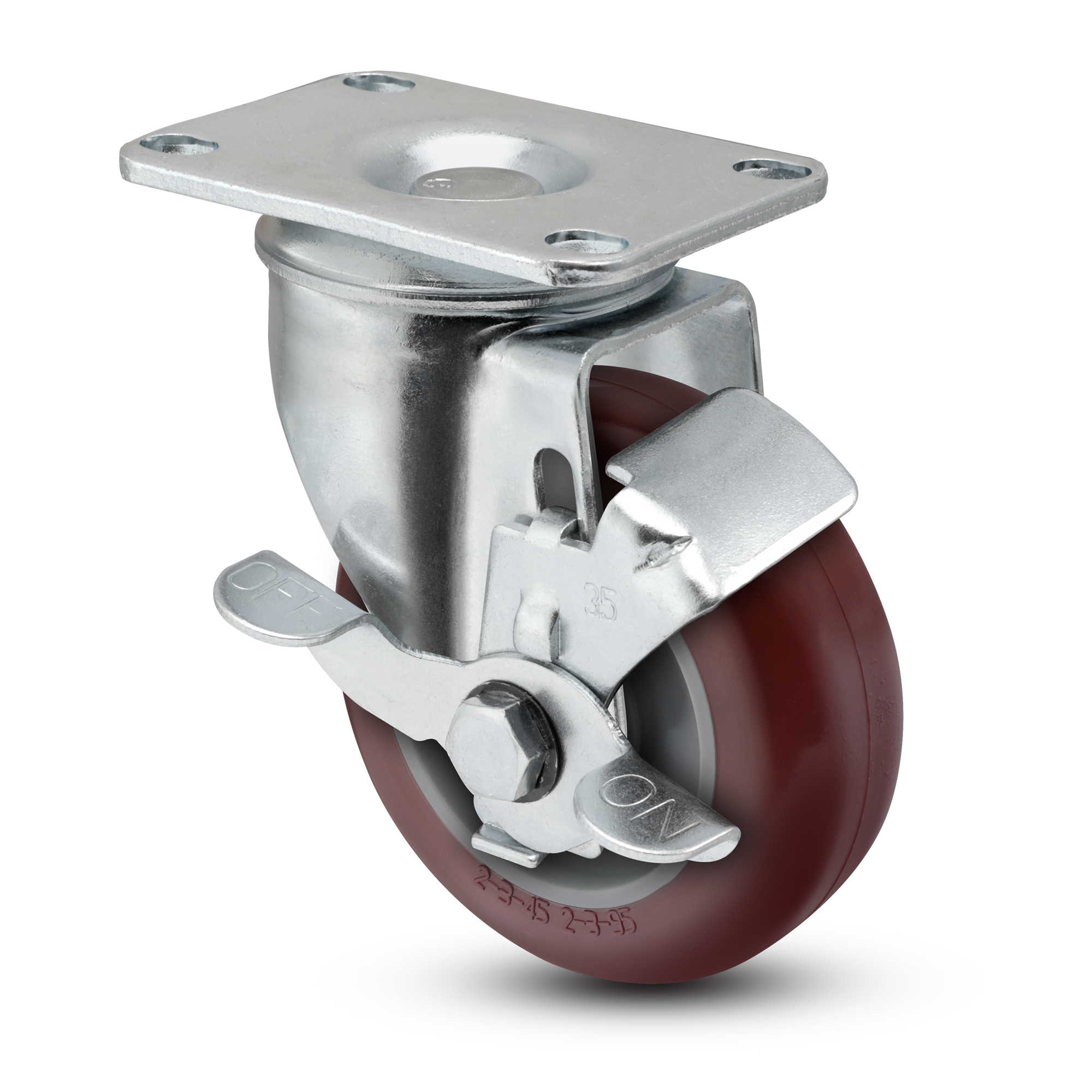 3.5" Polyurethane 2 Series Swivel Caster - 2.03256.95 BRK1 - Colson