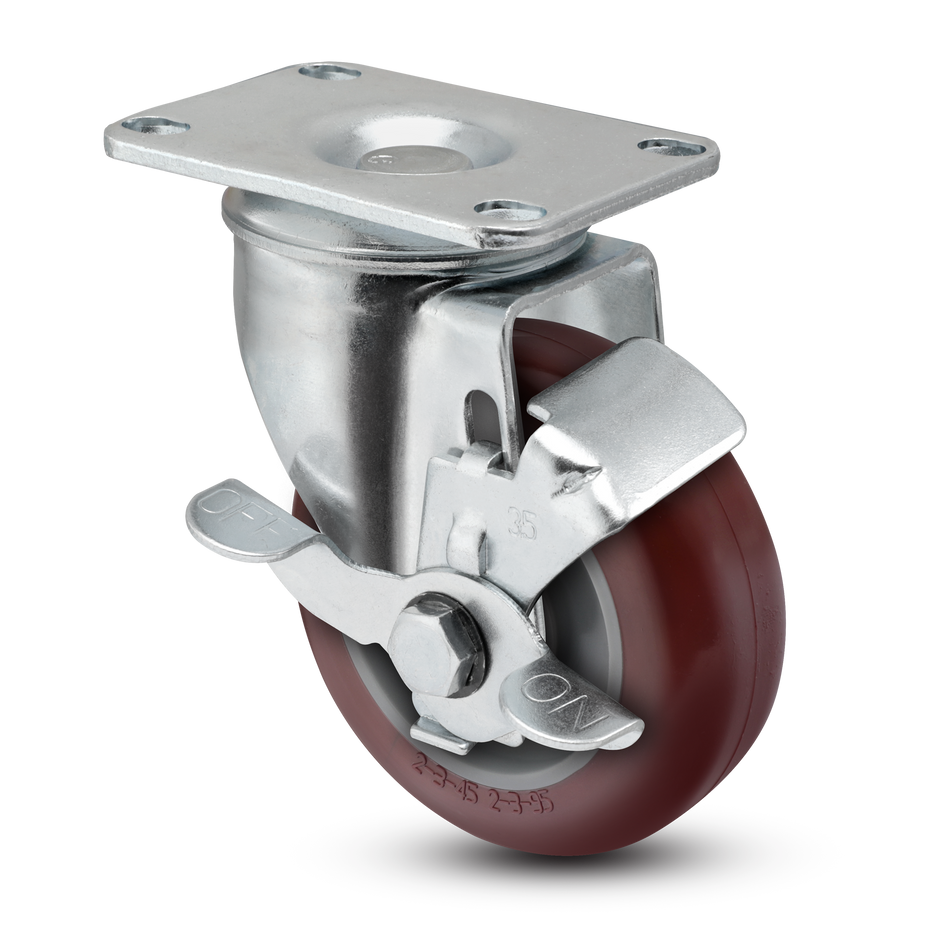 3.5" Polyurethane 2 Series Swivel Caster - 2.03256.95 BRK1 - Colson