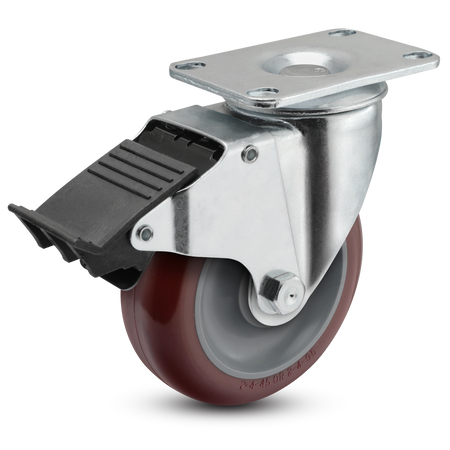4" Polyurethane 2 Series Swivel Caster - 2.04256.95 BRK5 - Colson