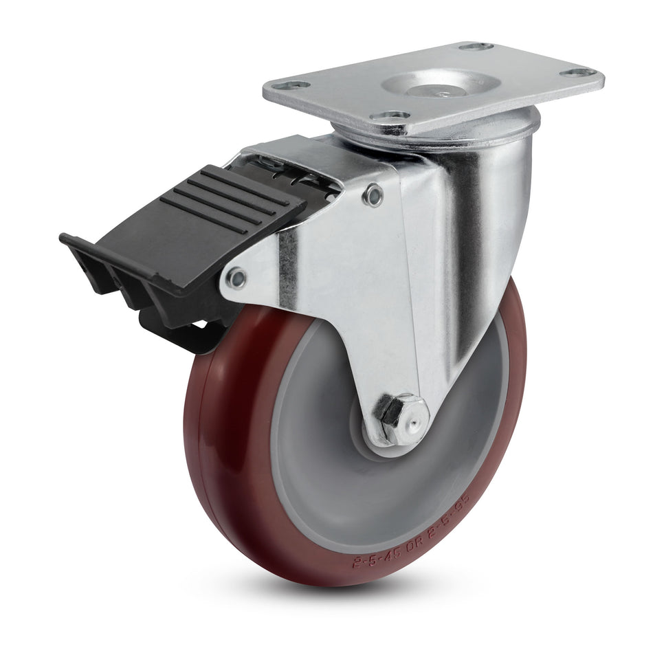 5" Polyurethane 2 Series Swivel Caster - 2.05256.95 BRK5