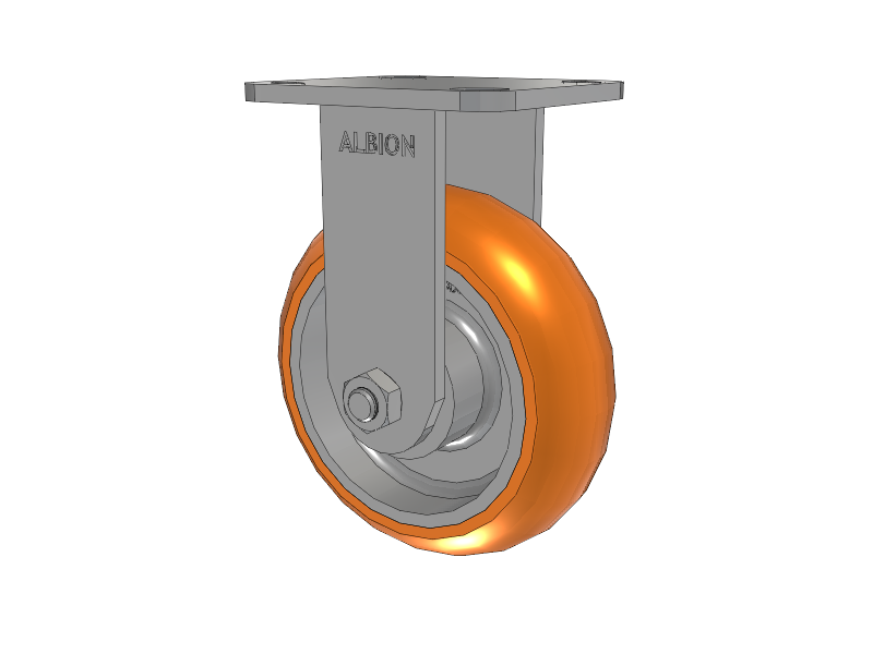 6" x 2" Rigid Albion Ergonomic Maintenance-Free Caster w/Polyurethane Wheel - 28AN06228R