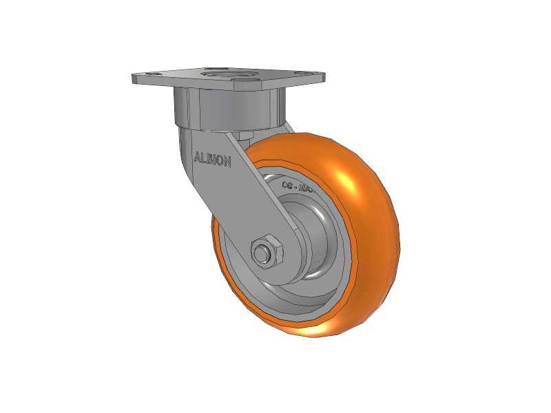6" x 2" Swivel Albion Ergonomic Maintenance-Free Caster w/Polyurethane Wheel - 28AN06228S