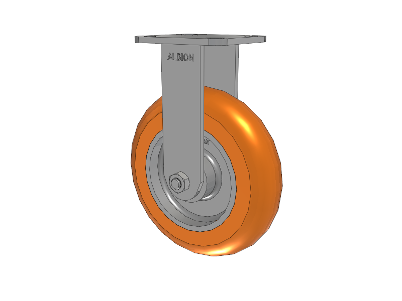 8" x 2" Rigid Albion Ergonomic Maintenance-Free Caster w/Polyurethane Wheel - 28AN08228R