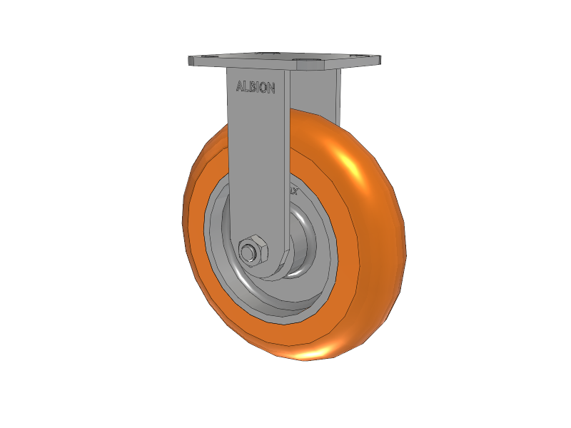8" x 2" Rigid Albion Ergonomic Maintenance-Free Caster w/Polyurethane Wheel - 28AN08228R01