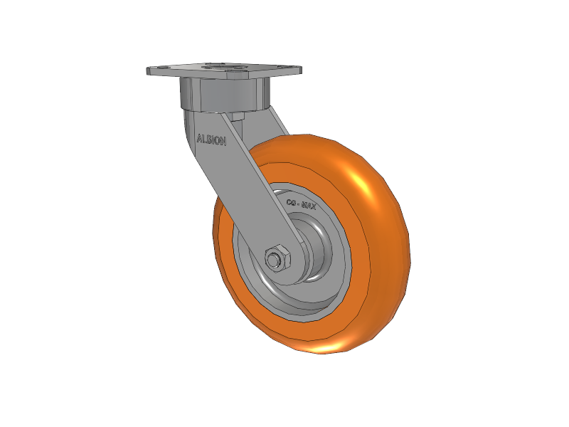 8" x 2" Swivel Albion Ergonomic Maintenance-Free Caster w/Polyurethane Wheel - 28AN08228S