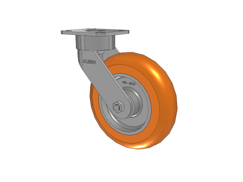 8" x 2" Swivel Albion Ergonomic Maintenance-Free Caster w/Polyurethane Wheel - 28AN08228S01