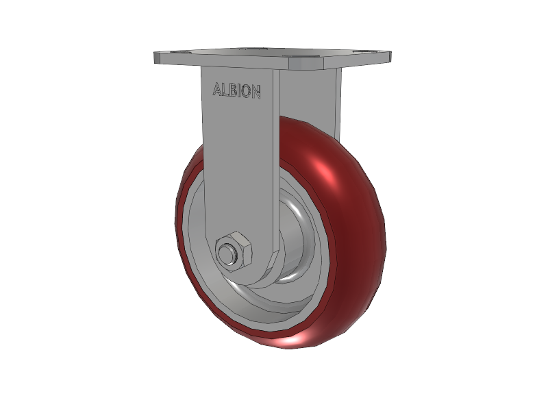 6" x 2" Rigid Albion Ergonomic Maintenance-Free Caster w/Polyurethane Wheel - 28AX06228R