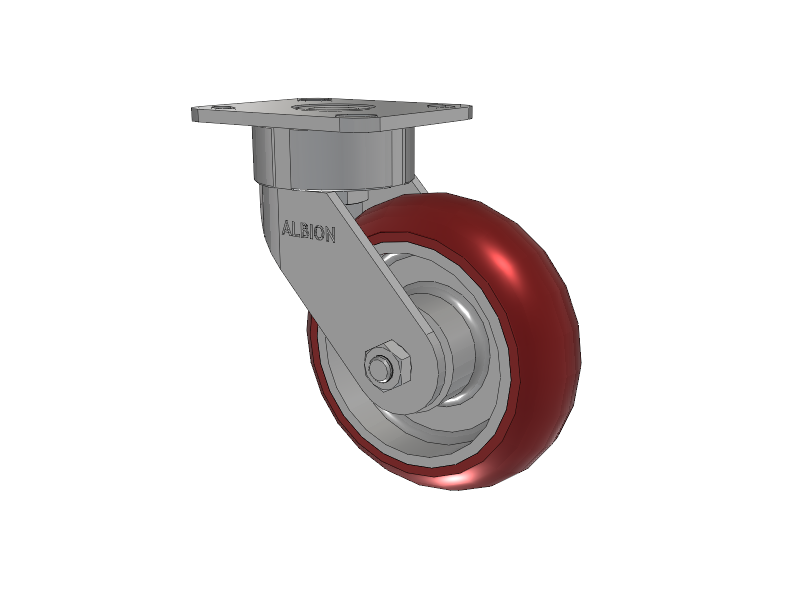 6" x 2" Swivel Albion Ergonomic Maintenance-Free Caster w/Polyurethane Wheel - 28AX06228S