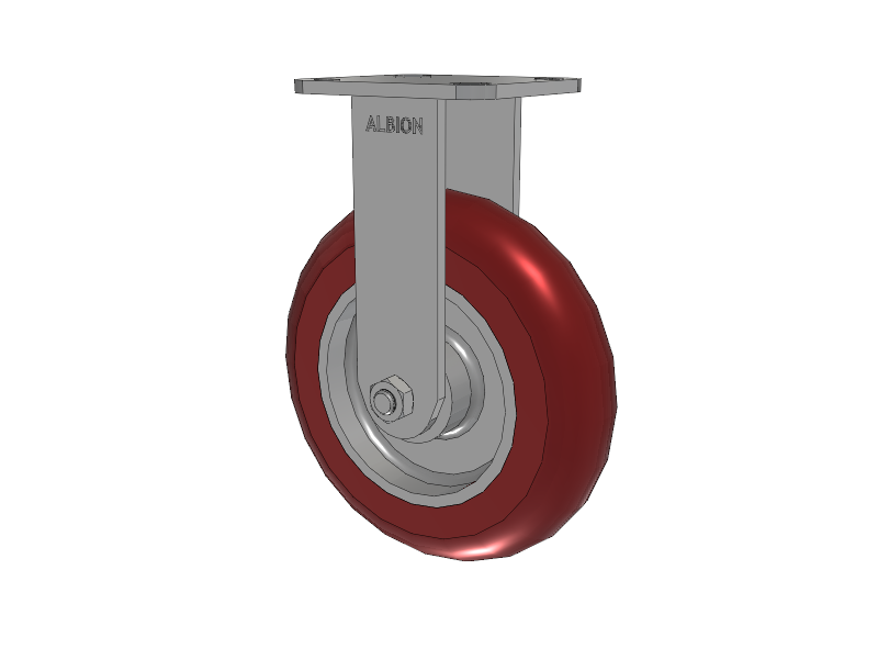8" x 2" Rigid Albion Ergonomic Maintenance-Free Caster w/Polyurethane Wheel - 28AX08228R