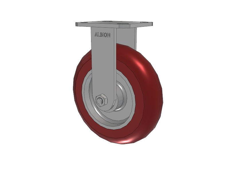 8" x 2" Rigid Albion Ergonomic Maintenance-Free Caster w/Polyurethane Wheel - 28AX08228R01