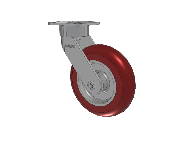 8" x 2" Swivel Albion Ergonomic Maintenance-Free Caster w/Polyurethane Wheel - 28AX08228S