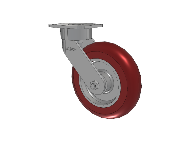 8" x 2" Swivel Albion Ergonomic Maintenance-Free Caster w/Polyurethane Wheel - 28AX08228S01