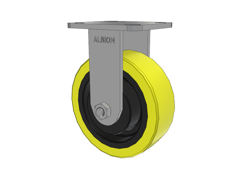 6" x 2" Rigid Albion Ergonomic Maintenance-Free Caster w/Polyurethane on Cast Iron Wheel - 28PF06228R