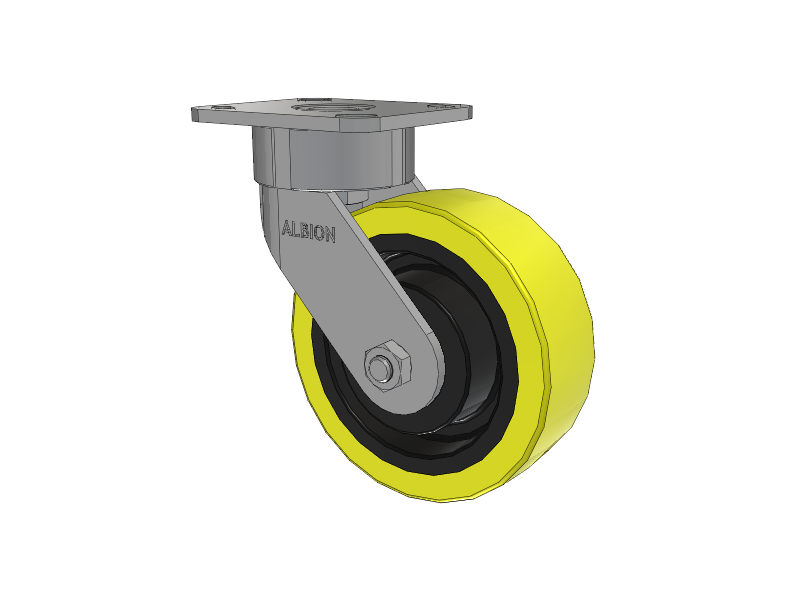6" x 2" Swivel Albion Ergonomic Maintenance-Free Caster w/Polyurethane on Cast Iron Wheel - 28PF06228S