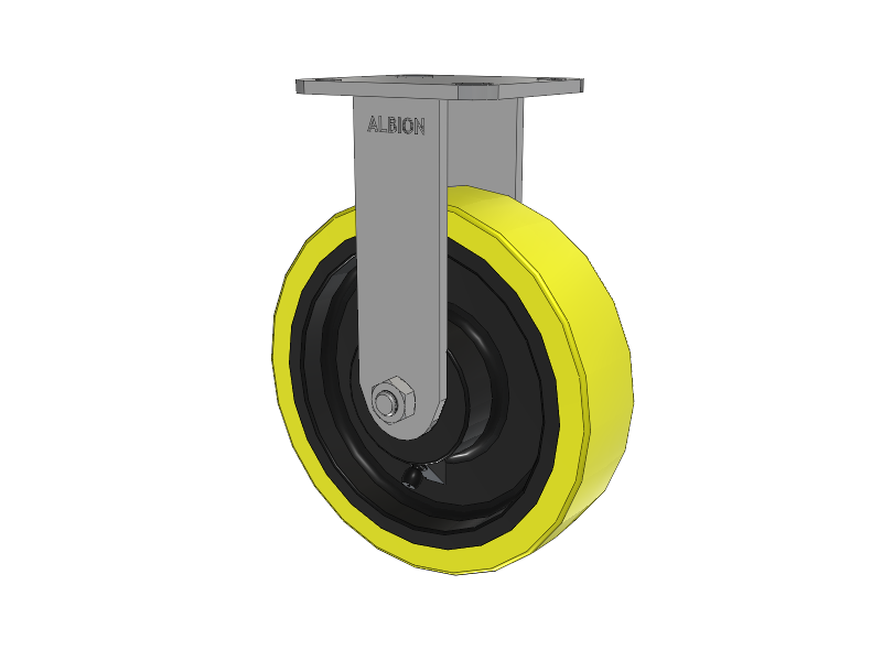 8" x 2" Rigid Albion Ergonomic Maintenance-Free Caster w/Polyurethane on Cast Iron Wheel - 28PF08228R
