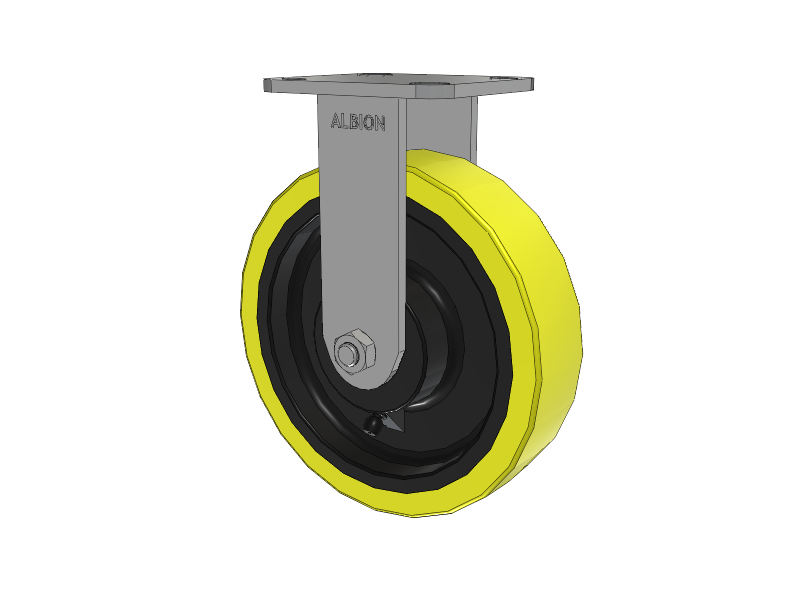 8" x 2" Rigid Albion Ergonomic Maintenance-Free Caster w/Polyurethane on Cast Iron Wheel - 28PF08228R01