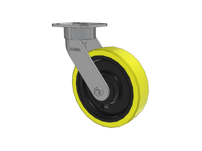 8" x 2" Swivel Albion Ergonomic Maintenance-Free Caster w/Polyurethane on Cast Iron Wheel - 28PF08228S
