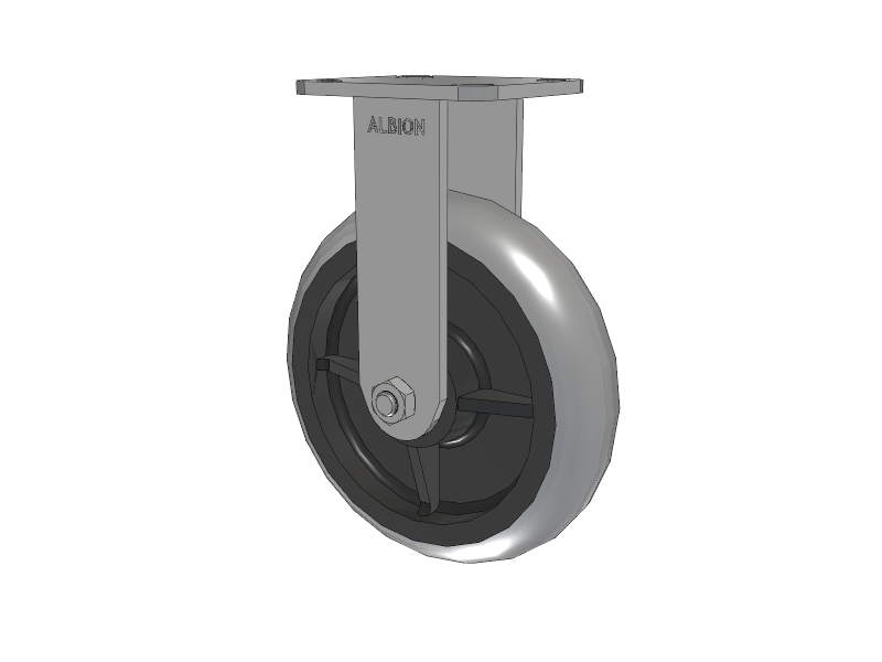 8" x 2" Rigid Albion Ergonomic Maintenance-Free Caster w/Monoprene Wheel - 28XR08228R