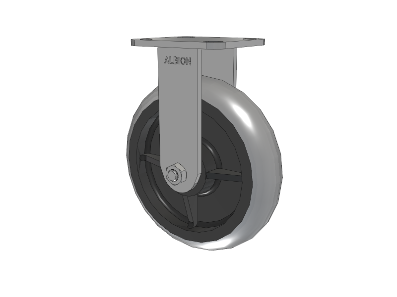 8" x 2" Rigid Albion Ergonomic Maintenance-Free Caster w/Monoprene Wheel - 28XR08228R01