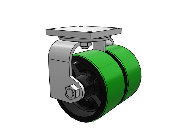 10" x 5" Swivel Albion 295 Kingpinless Dual Wheel Caster w/Polyurethane on Cast Iron Wheel - 295PY10809STRL