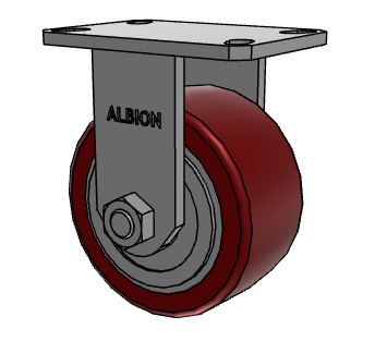 6" x 3" Rigid Albion 310 Contender Kingpinless Caster w/CG-MAX (AK) Polyurethane Wheel - 310AK06528R