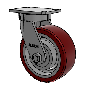 8" x 3" Swivel Albion 310 Contender Kingpinless Caster w/CG-MAX (AK) Polyurethane Wheel - 310AK08528S