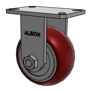 6" x 3" Rigid Albion 310 Contender Kingpinless Caster w/CG-MAX (AX) Polyurethane Wheel - 310AX06528R