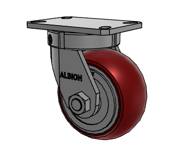 6" x 3" Swivel Albion 310 Contender Kingpinless Caster w/CG-MAX (AX) Polyurethane Wheel - 310AX06528S
