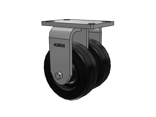 6" x 2" Rigid Albion 315 Contender Kingpinless Dual Wheel Caster w/Phenolic Wheel - 315TM06201R