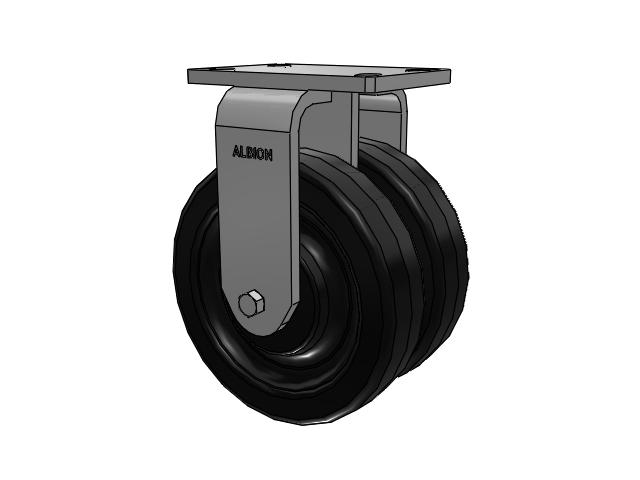 8" x 2" Rigid Albion 315 Contender Kingpinless Dual Wheel Caster w/Phenolic Wheel - 315TM08201R