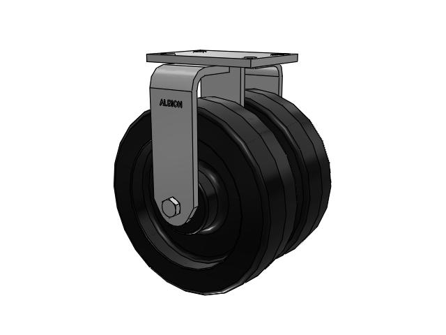 10" x 3" Rigid Albion 315 Contender Kingpinless Dual Wheel Caster w/Phenolic Wheel - 315TM10501R