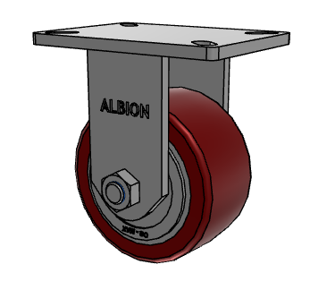6" x 3" Rigid Albion 410 Contender Kingpinless Caster w/CG-MAX (AK) Polyurethane Wheel - 410AK06528R
