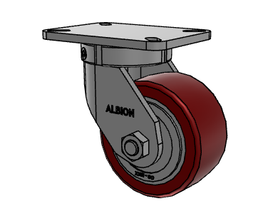 6" x 3" Swivel Albion 410 Contender Kingpinless Caster w/CG-MAX (AK) Polyurethane Wheel - 410AK06528S