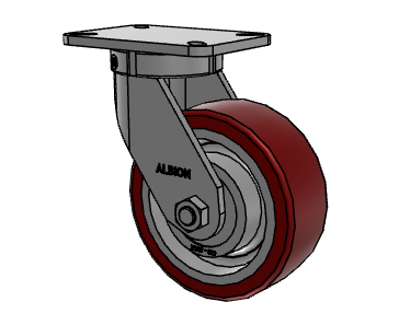 8" x 3" Swivel Albion 410 Contender Kingpinless Caster w/CG-MAX (AK) Polyurethane Wheel - 410AK08528S