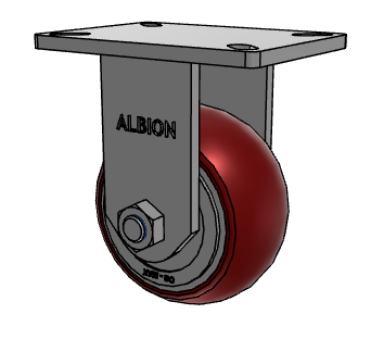 6" x 3" Rigid Albion 410 Contender Kingpinless Caster w/CG-MAX (AX) Polyurethane Wheel - 410AX06528R