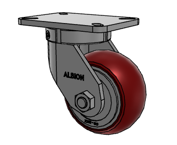 6" x 3" Swivel Albion 410 Contender Kingpinless Caster w/CG-MAX (AX) Polyurethane Wheel - 410AX06528S