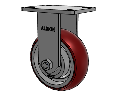 8" x 3" Rigid Albion 410 Contender Kingpinless Caster w/CG-MAX (AX) Polyurethane Wheel - 410AX08528R