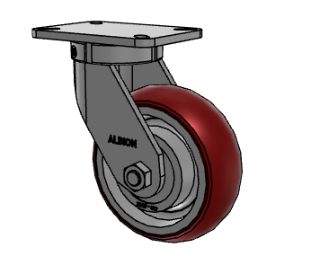 8" x 3" Swivel Albion 410 Contender Kingpinless Caster w/CG-MAX (AX) Polyurethane Wheel - 410AX08528S