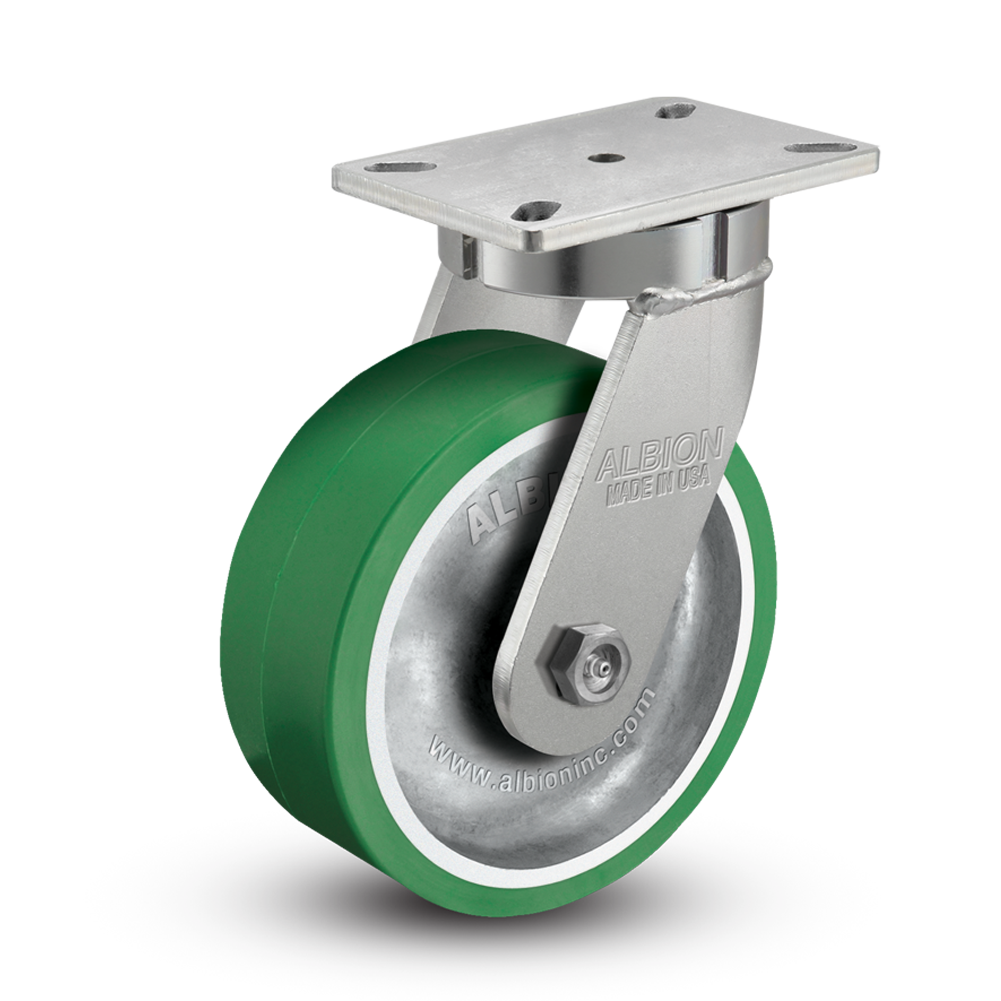 410PD08501S - 8" x 3" Polyurethane Kingpinless Swivel Caster - Albion