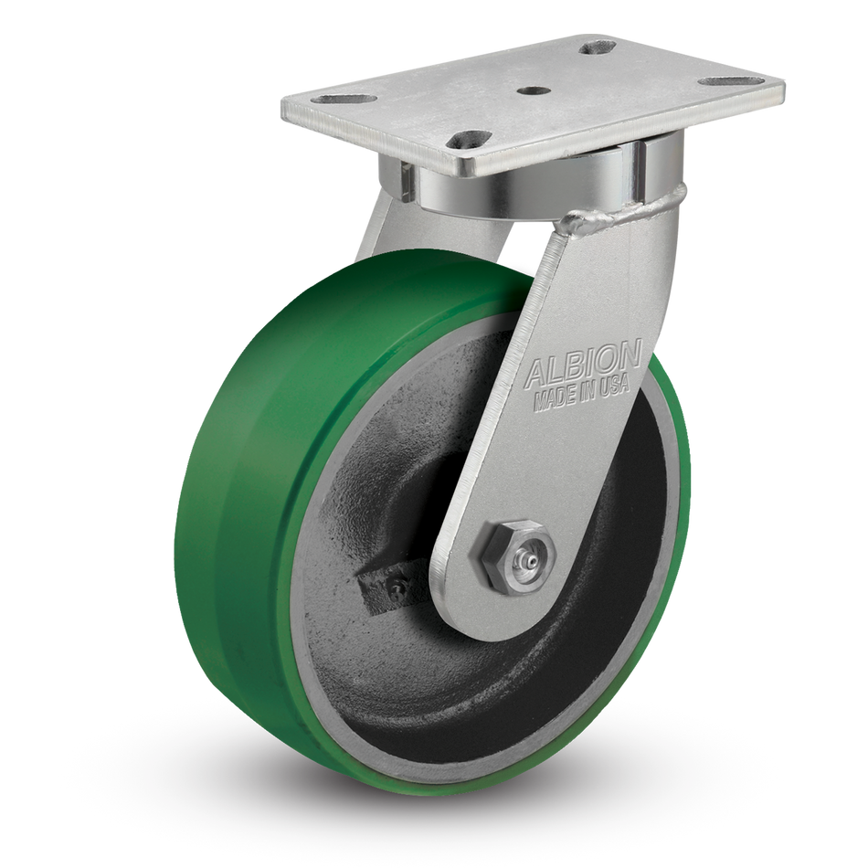 8"x3" Polyurethane on Cast Iron Swivel Caster - 410PY08501S