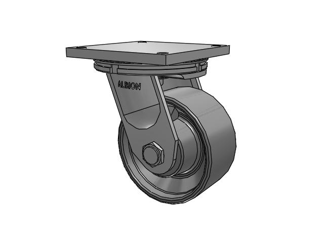 8" x 4" Swivel Albion 95 Kingpinless HD Single Wheel Caster w/Forged Steel Wheel - 95FS08709STRL