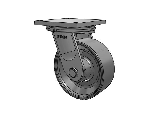 10" x 4" Swivel Albion 95 Kingpinless HD Single Wheel Caster w/Forged Steel Wheel - 95FS10709STRL