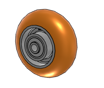 5" x 2" Polyurethane CG-MAX Orange Wheel - AN0522808MAX