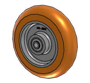 8" x 2" Polyurethane CG-MAX Orange Wheel - AN0822808MAX