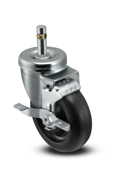 A-line 4" x 1.25" Polyolefin (POD) Wheel Caster With Grip Ring Stem and Side Locking Brake - Part# AS40G1PODSB - Pemco